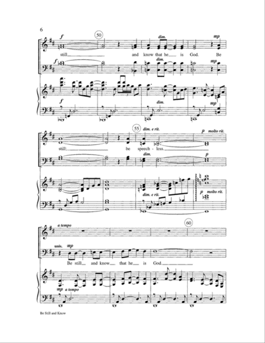 Be Still and Know 4-Part scores gallery preview page 6