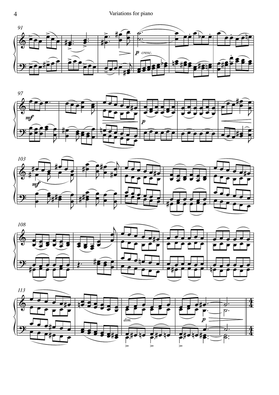 Variations for Piano Variations for Piano Piano Solo scores gallery preview page 4