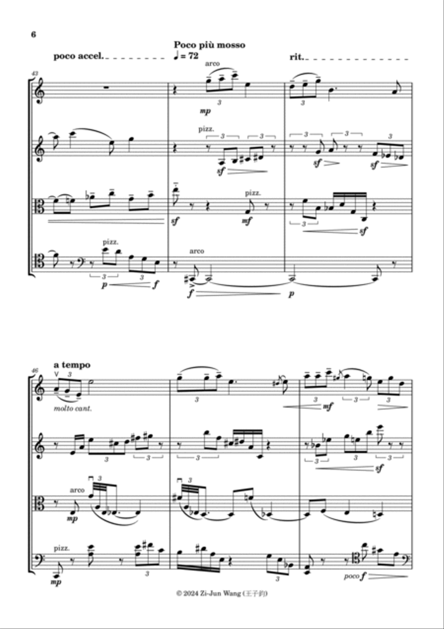 Echoes of the Mountain, Dance of the Spirit - for String Quartet String Quartet scores gallery preview page 6