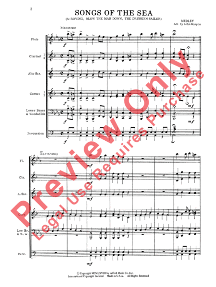 Songs of the Sea (Medley) Concert Band scores gallery preview page 3