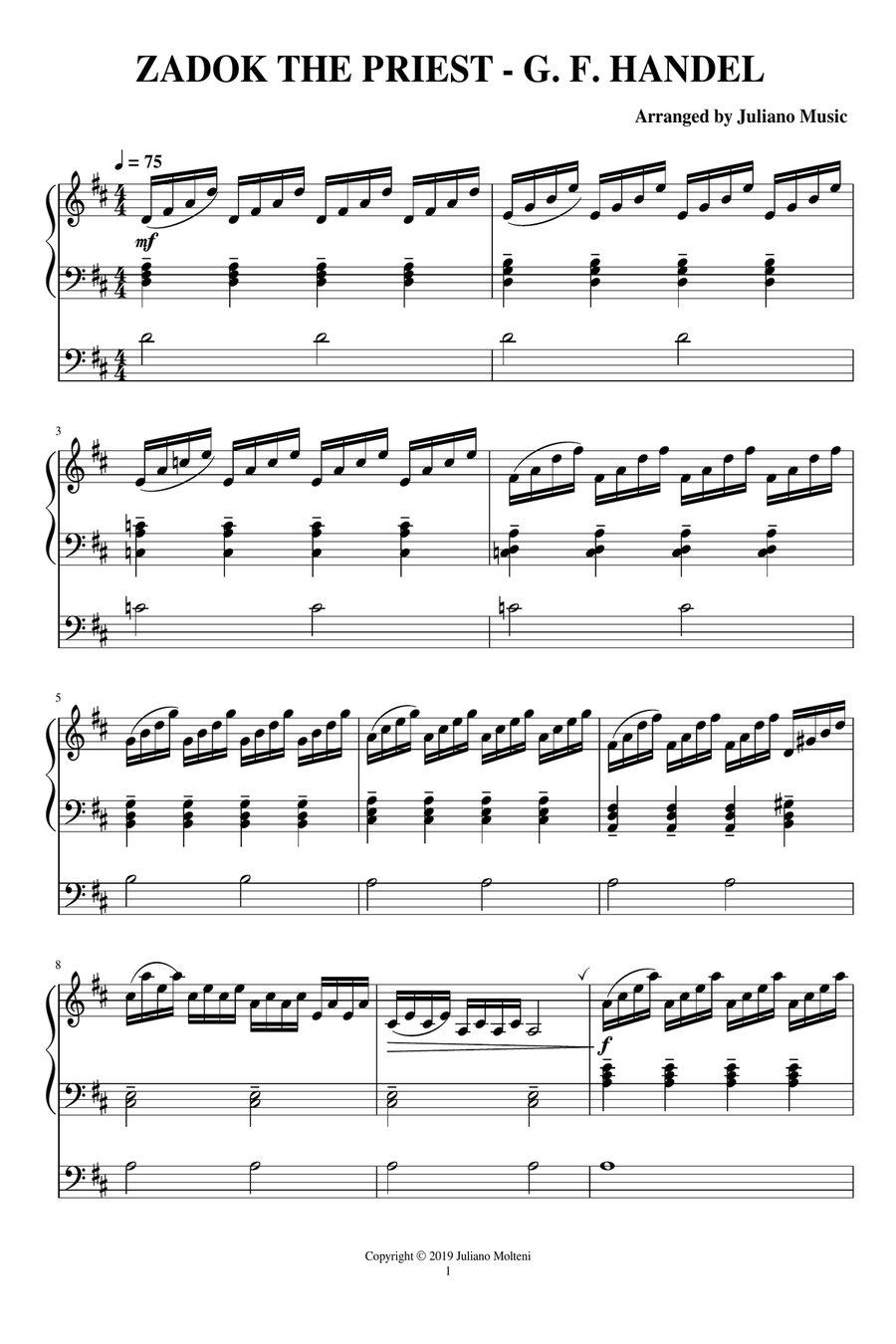 ZADOK THE PRIEST (EASY ORGAN) - G. F. HANDEL Organ Solo scores gallery preview page 3