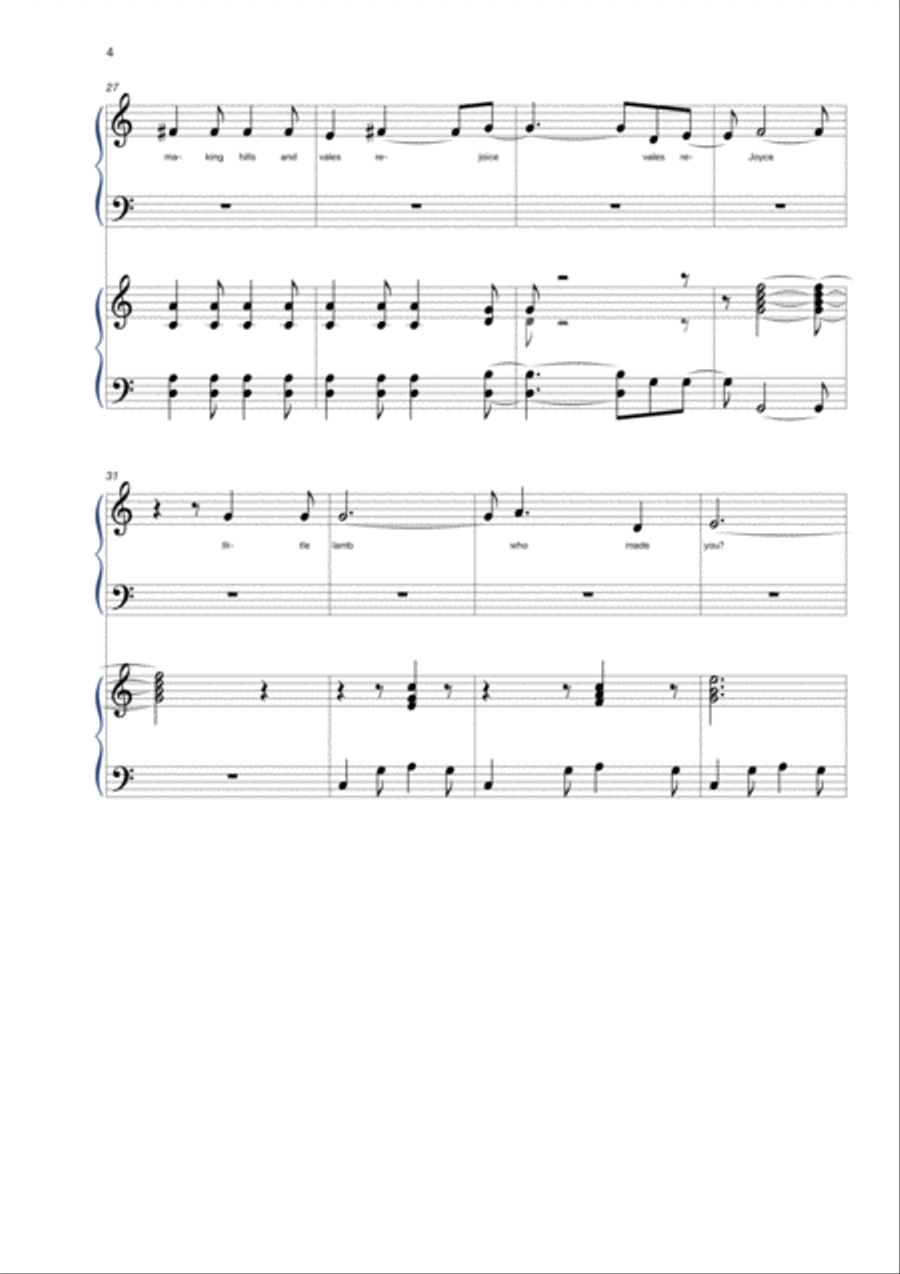 Little Lamb Piano, Vocal, Guitar scores gallery preview page 4