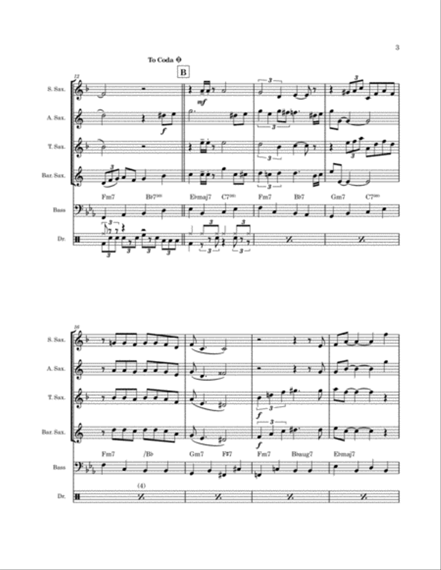 Stormy Weather Saxophone Quartet scores gallery preview page 4