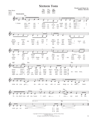 Sixteen Tons (from The Daily Ukulele) (arr. Liz and Jim Beloff)
