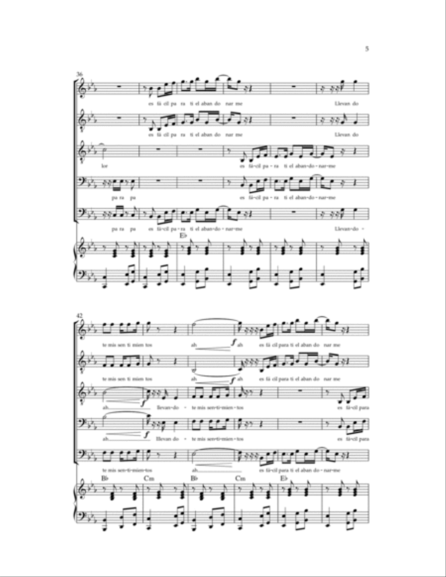 Mis Sentimientos Choir scores gallery preview page 4