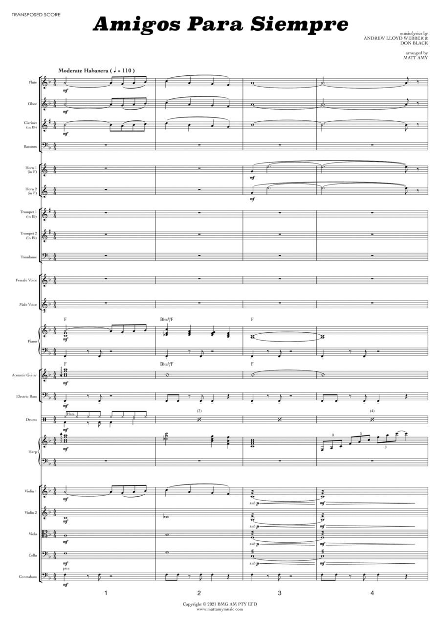 Amigos Para Siempre Full Orchestra scores gallery preview page 1