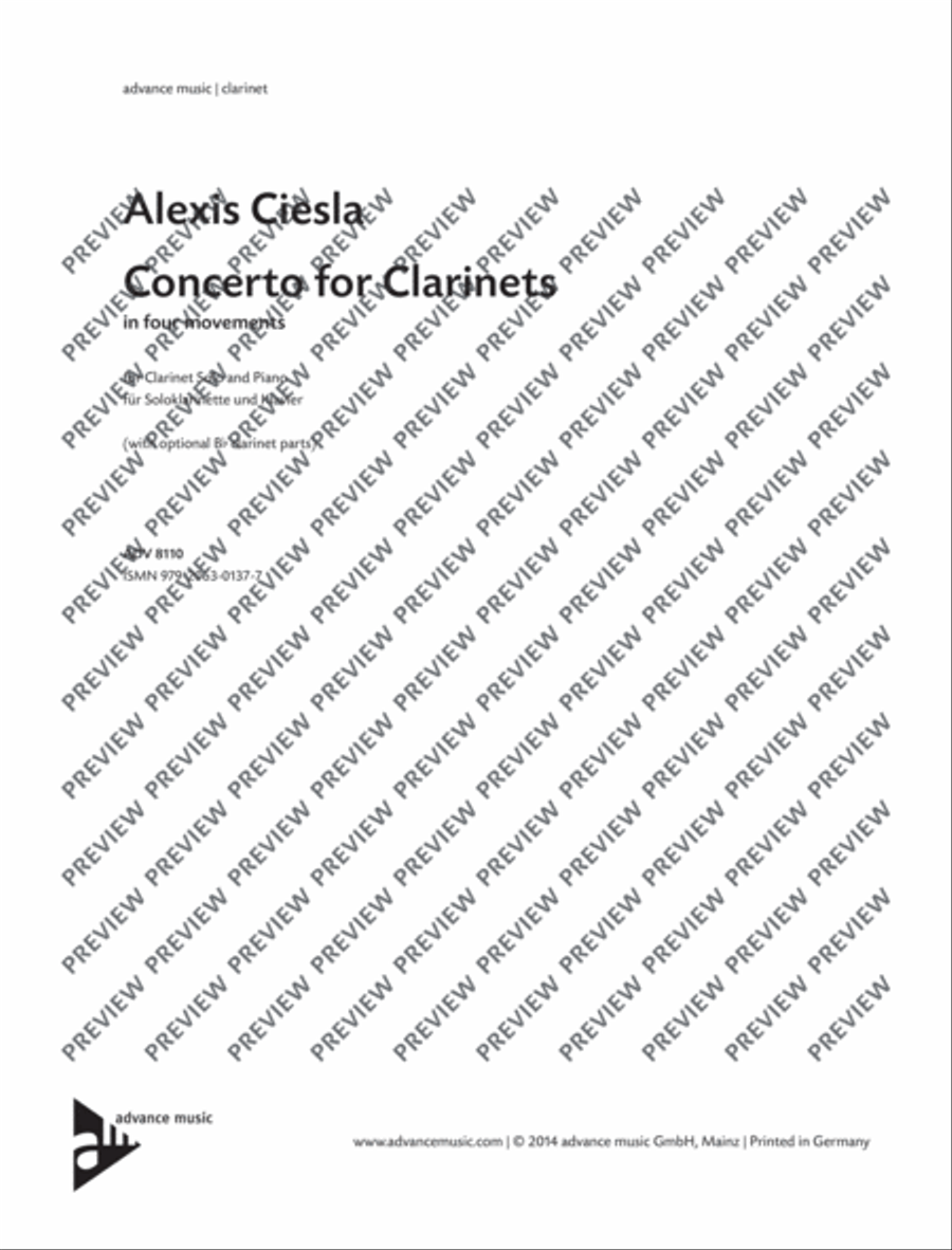 Concerto for Clarinets Clarinet Solo scores gallery preview page 2