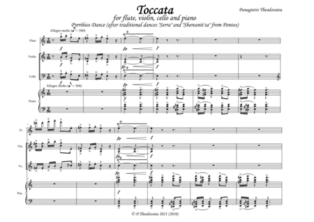 Toccata, for flute, violin, cello, and piano image number null