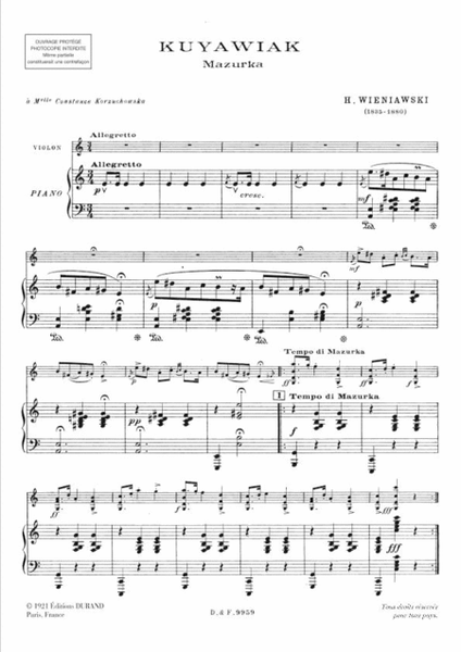 Kuyawiak - Airs Russes - Legende - Op. 2,6,17