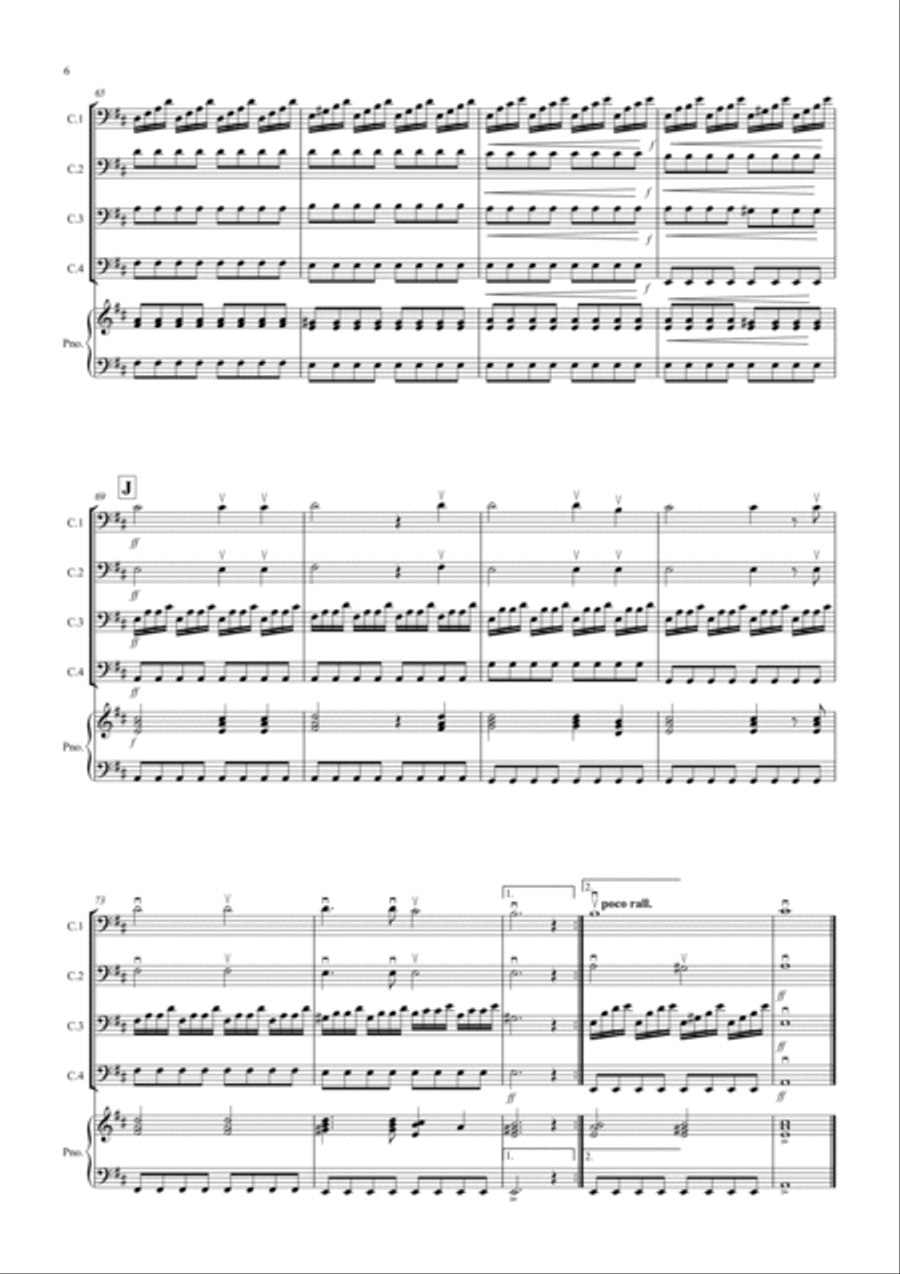 2 Classical Favourites for Cello Quartet (volume four) Cello scores gallery preview page 6