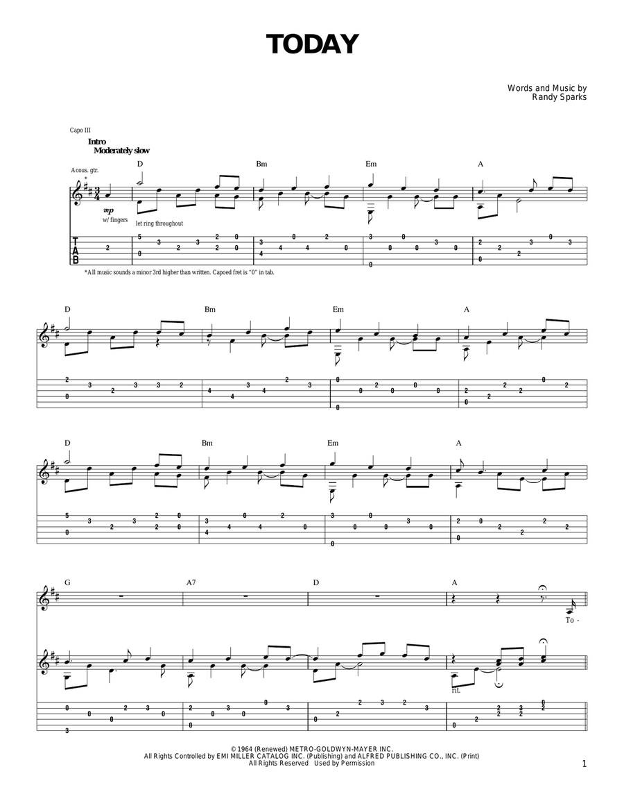 Today Acoustic Guitar scores gallery preview page 1