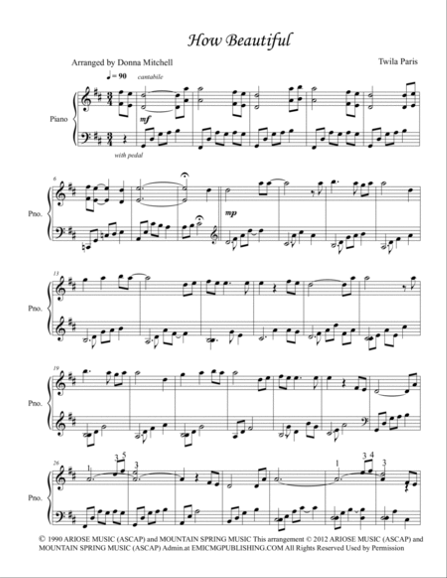 How Beautiful How Beautiful Piano Solo scores gallery preview page 2
