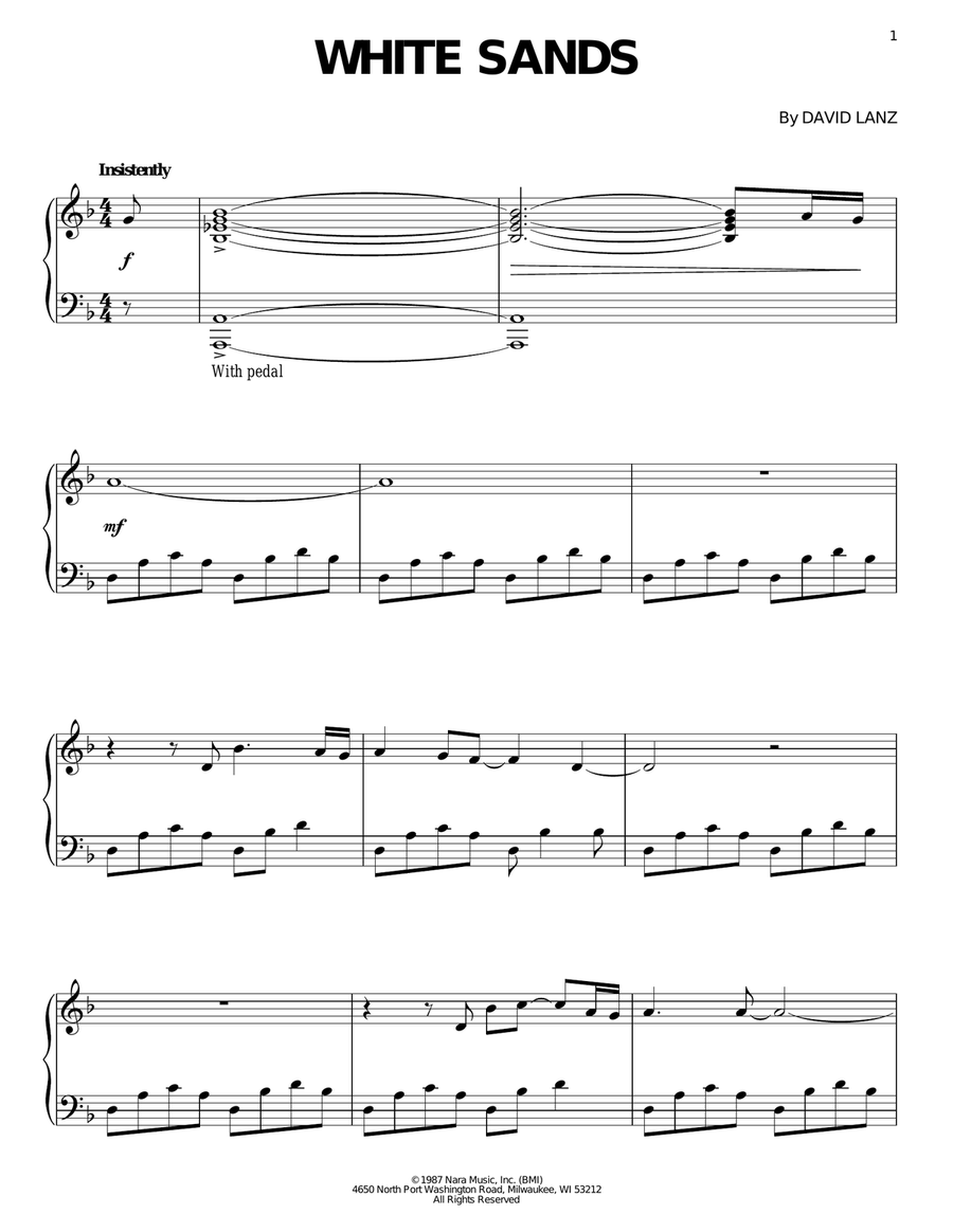 White Sands Piano Solo scores gallery preview page 1
