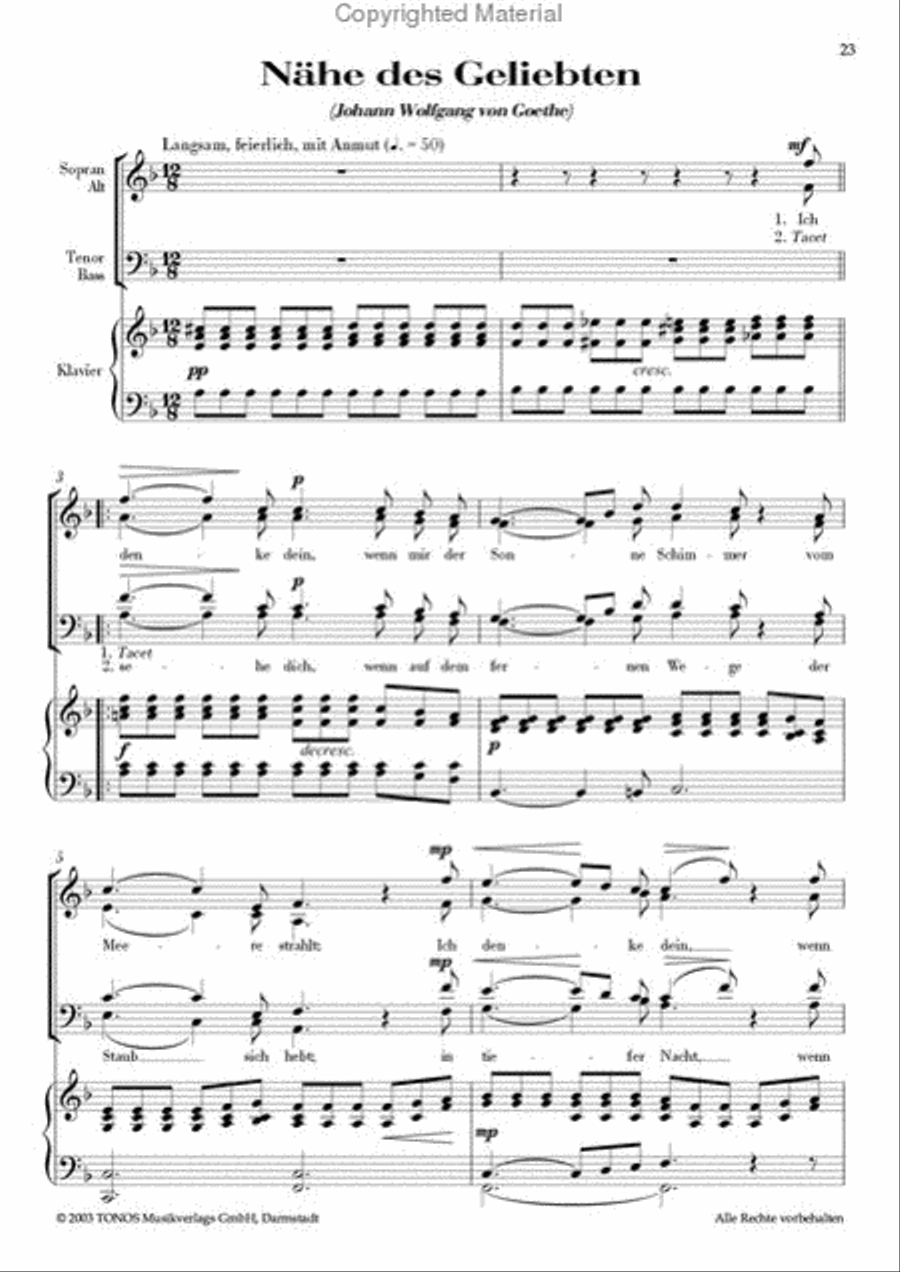 Schubert-Lieder - ClassiChor I , Neun Lieder von Franz Schubert 4-Part scores gallery preview page 12
