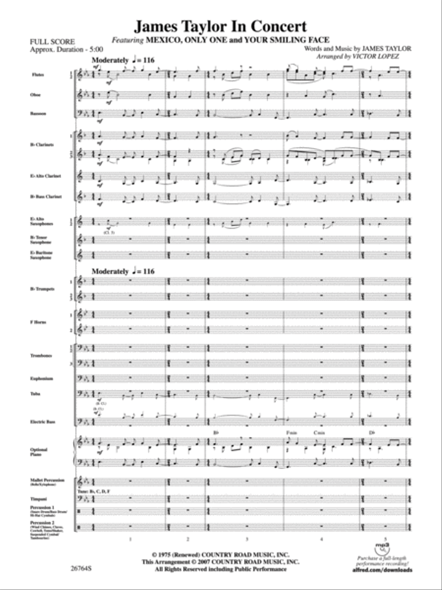 James Taylor in Concert Concert Band scores gallery preview page 2