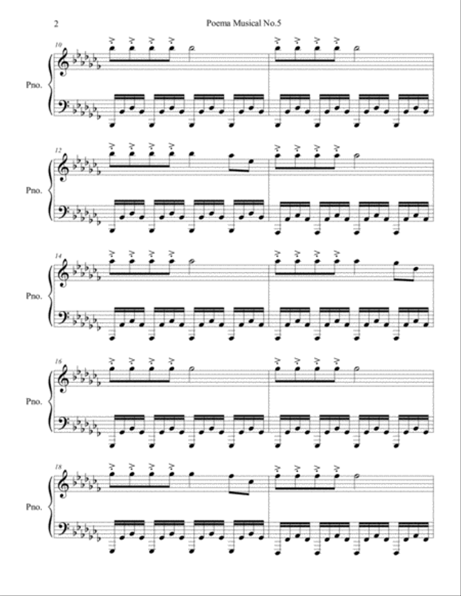 poema musical No.5 poema musical No.5 Piano Solo scores gallery preview page 2
