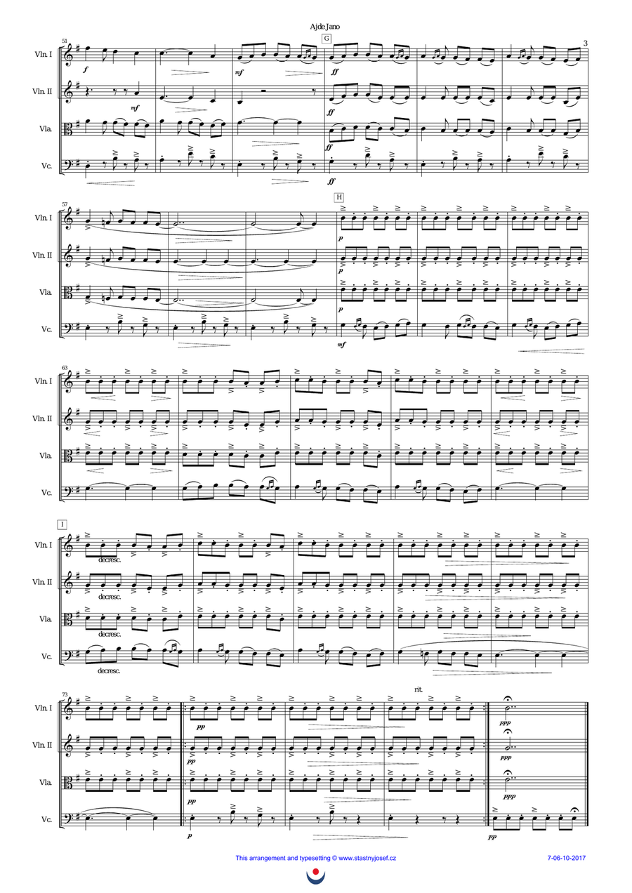 Ajde Jano String Quartet scores gallery preview page 3