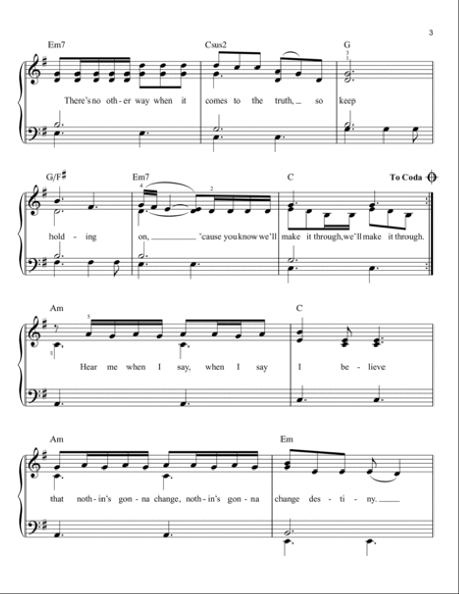 Keep Holding On Keep Holding On Easy Piano scores gallery preview page 3