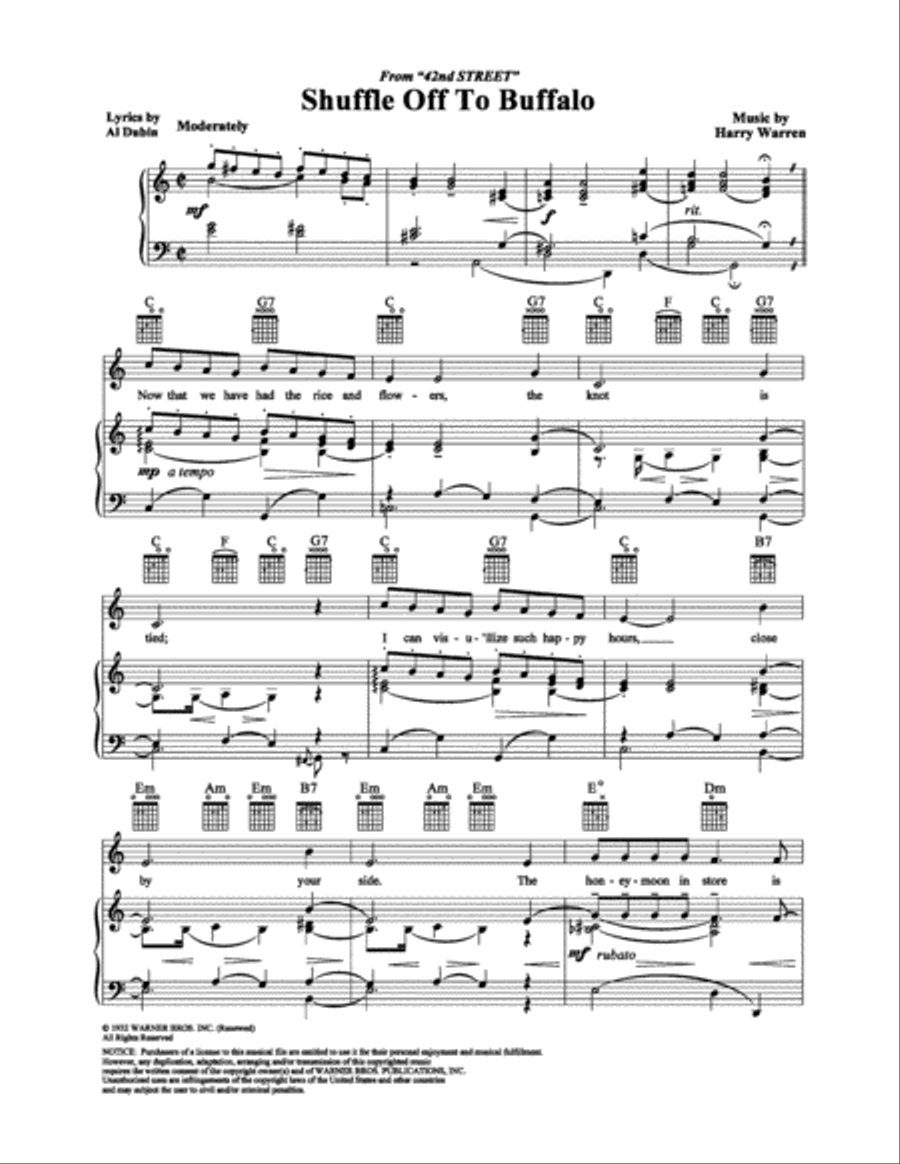 Shuffle Off To Buffalo Piano, Vocal, Guitar scores gallery preview page 1