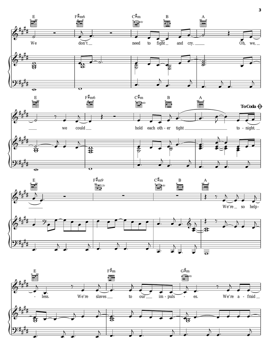 So Sorry So Sorry Piano, Vocal, Guitar scores gallery preview page 3