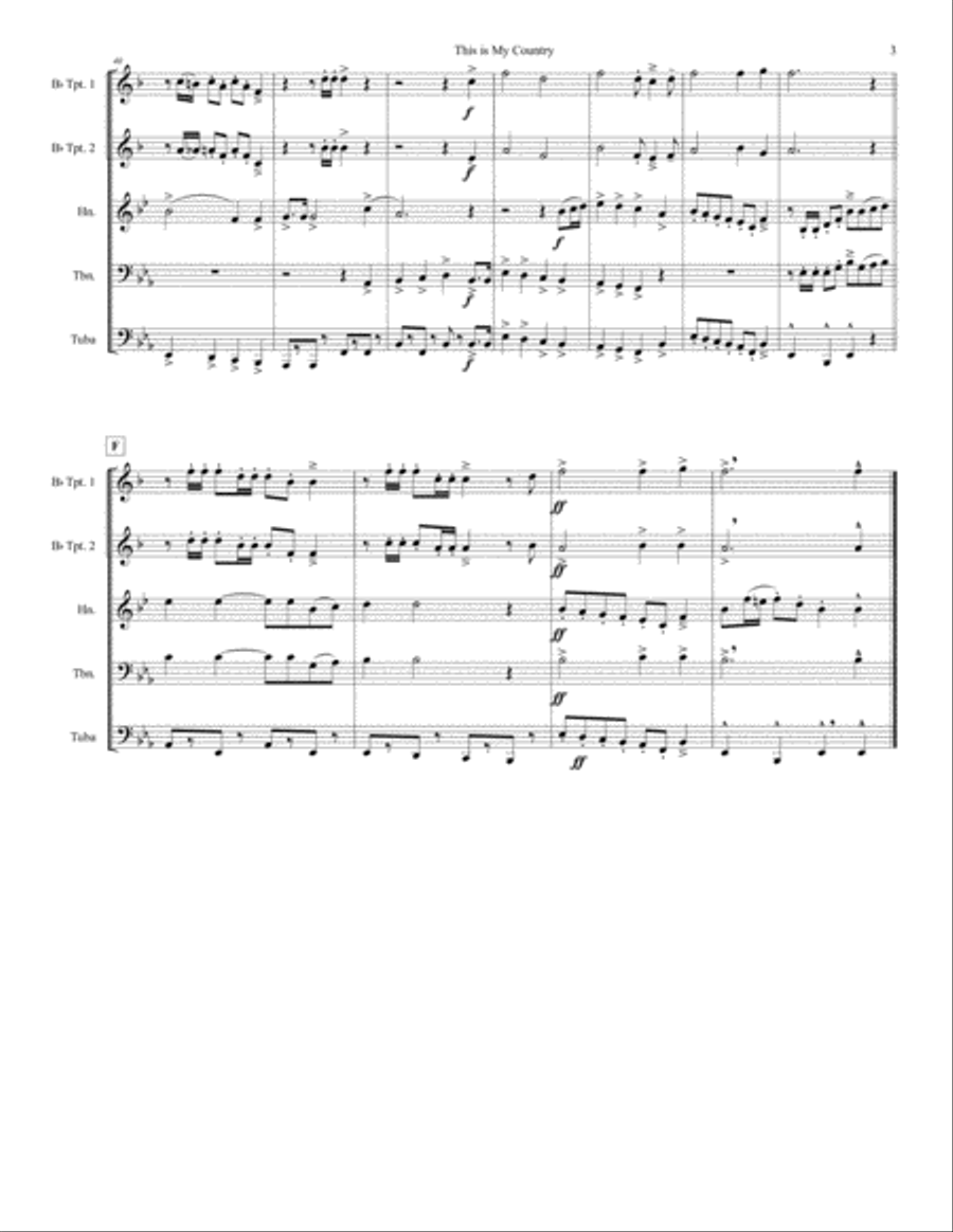 This Is My Country This Is My Country Brass Ensemble scores gallery preview page 3