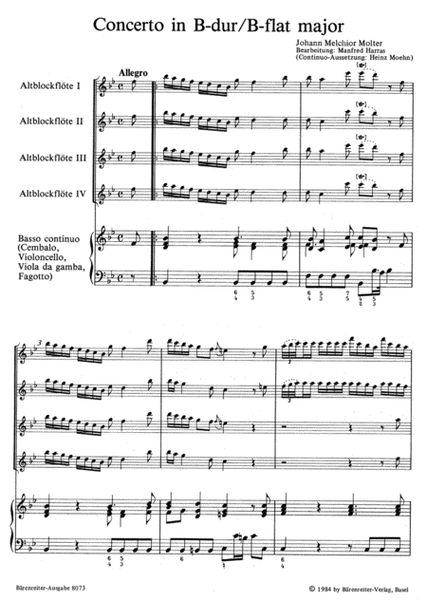 Concerto B flat major (original A major)
