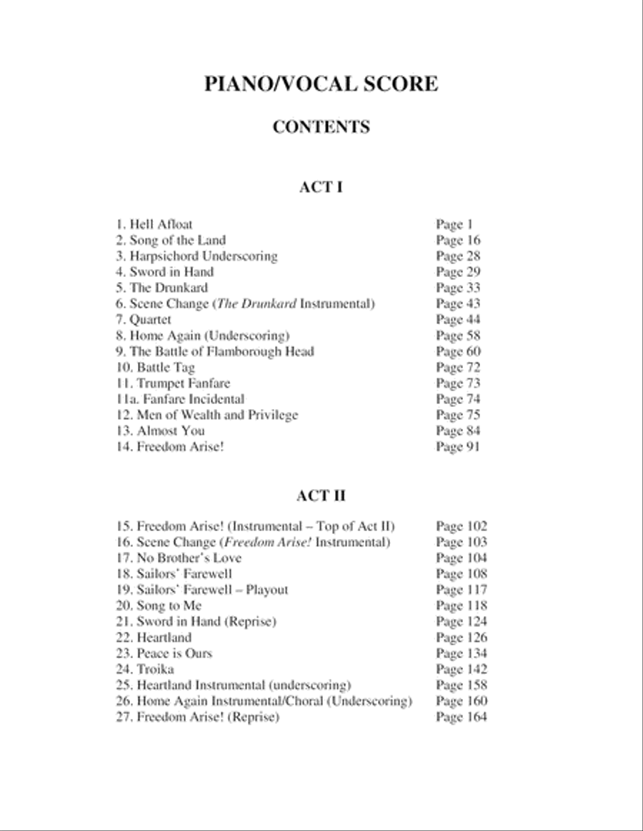 John Paul Jones - a musical (complete vocal score - 2010 concert version) 4-Part scores gallery preview page 5