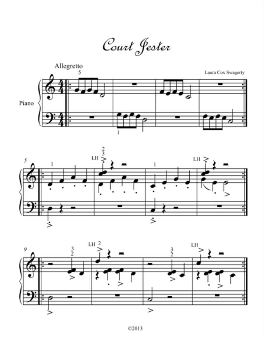 Court Jester Easy Piano scores gallery preview page 1