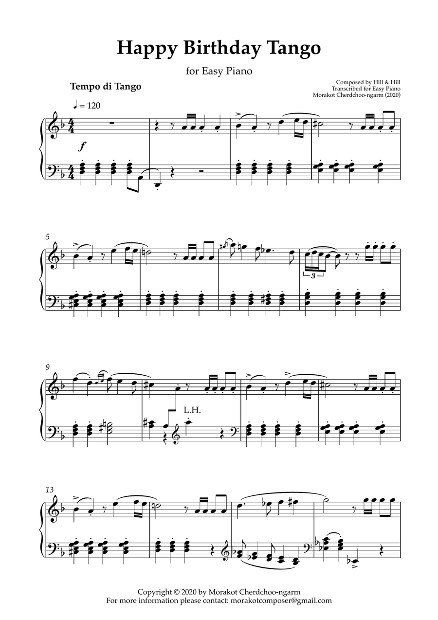 Happy Birthday Tango Easy Piano Piano Method Digital Sheet