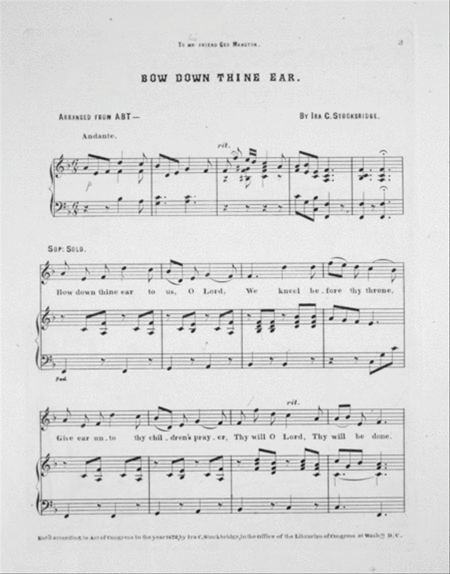Bow Down Thine Ear 4-Part scores gallery preview page 2