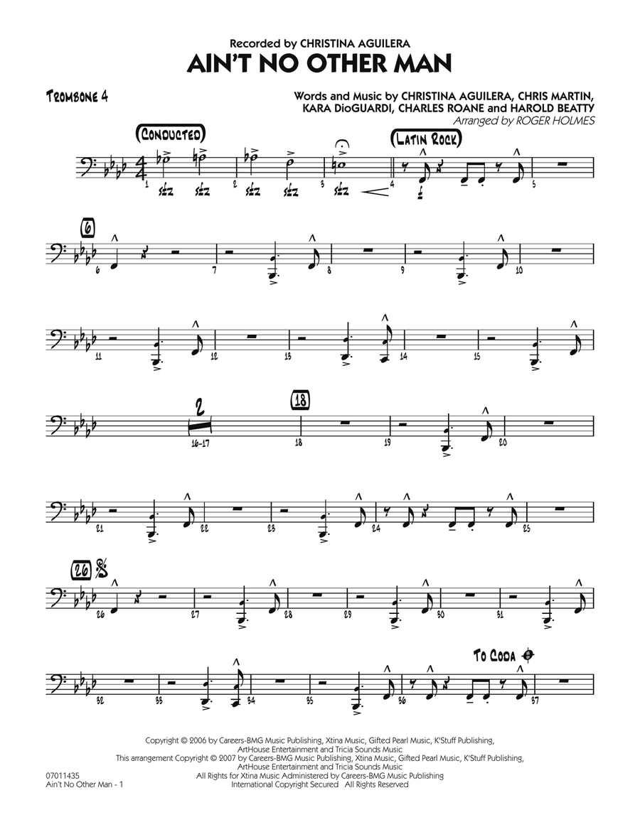 Ain't No Other Man - Trombone 4 Jazz Ensemble scores gallery preview page 1