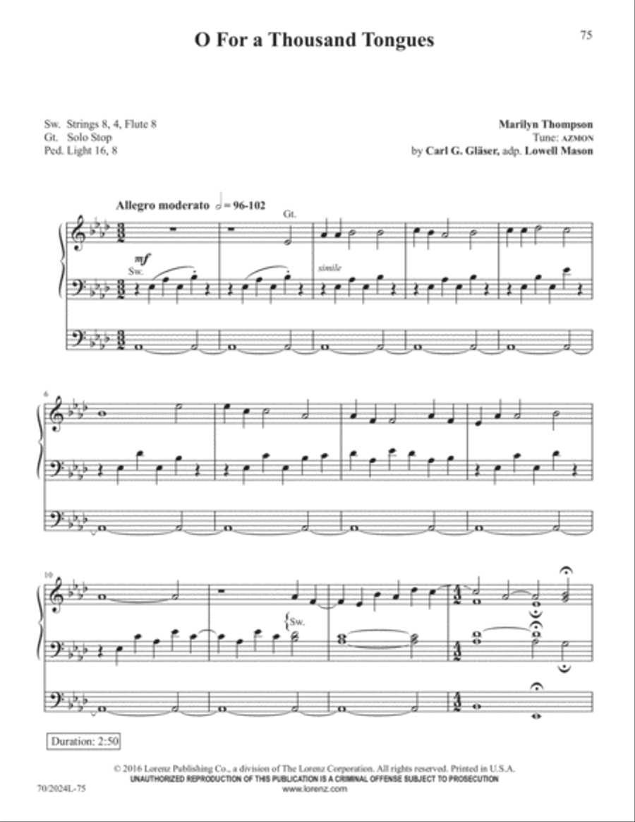 The Sacred Organ Library, Vol. 1 Organ Solo scores gallery preview page 35