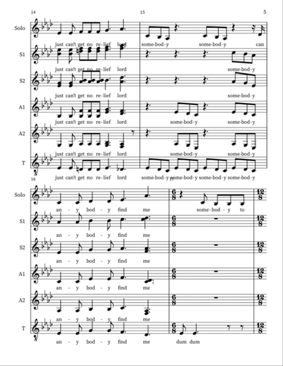 Somebody To Love Somebody To Love A Cappella scores gallery preview page 5