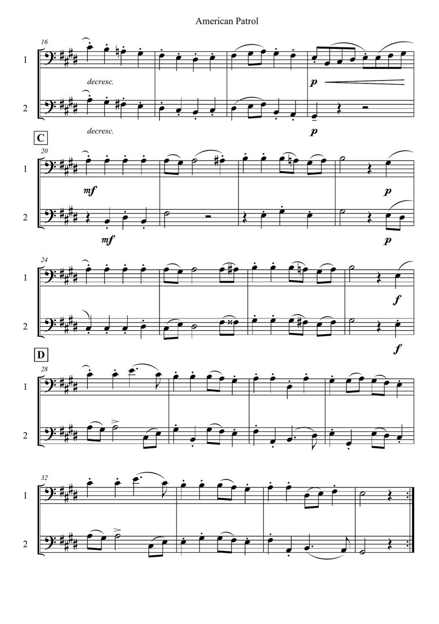 American Patrol American Patrol String Duet scores gallery preview page 2
