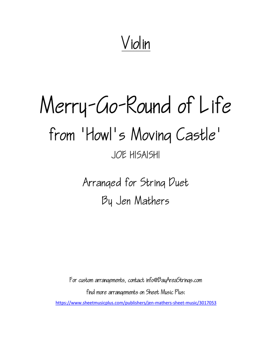 Merry-go-round Of Life String Duet scores gallery preview page 1