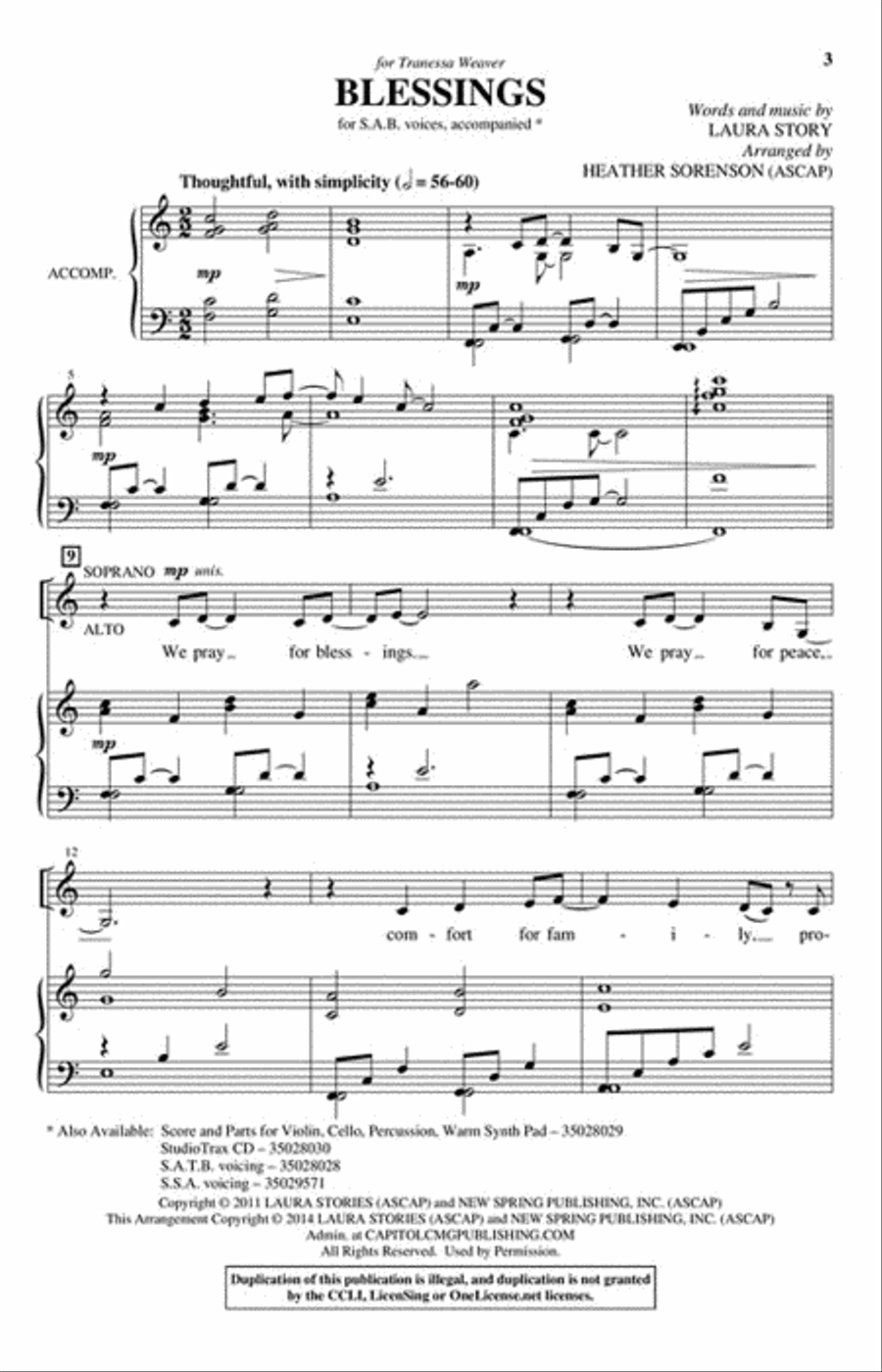 Blessings Blessings 3-Part scores gallery preview page 2
