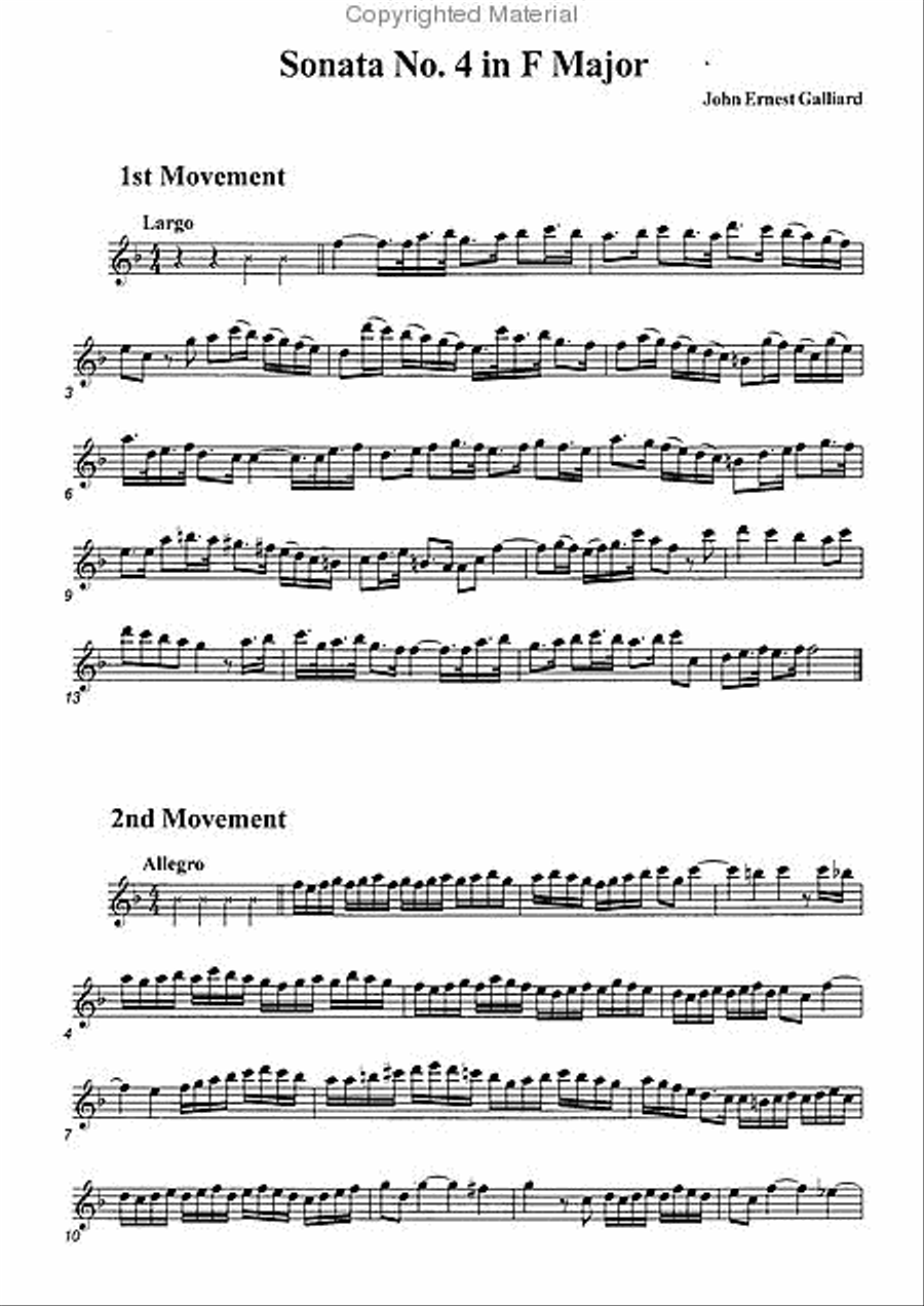 Sonata No. 4 in F Major Alto Recorder scores gallery preview page 2