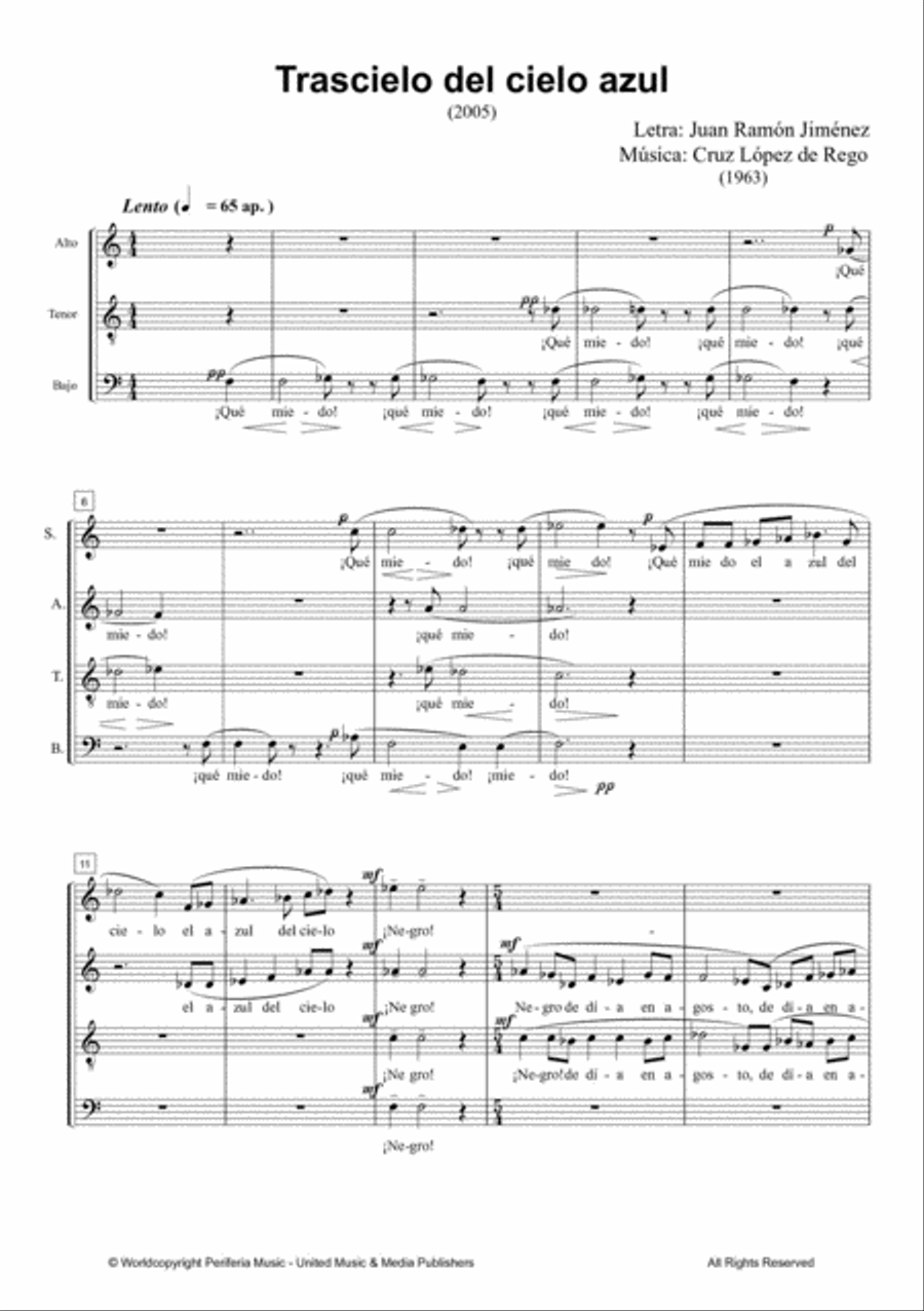 Trascielo del cielo azul for Mixed Choir (SATB) 4-Part scores gallery preview page 2