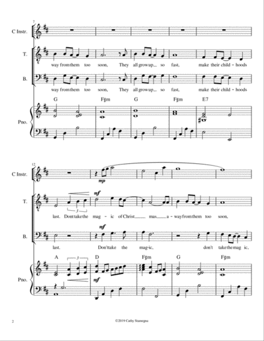 Don't Take the Magic of Christmas Away (Duet for Tenor/Bass Solo, Optional C Instrument, Piano Acc. Bass Voice scores gallery preview page 4