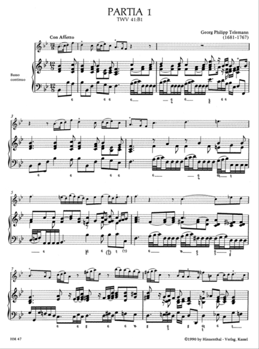 Little Chamber Music - Six Partitas For Violin And Basso Continuo Flute scores gallery preview page 2