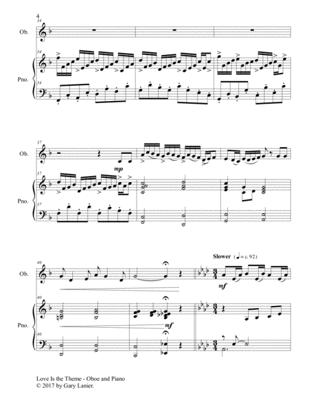 LOVE IS THE THEME (Duet – Oboe & Piano with Score/Part) image number null