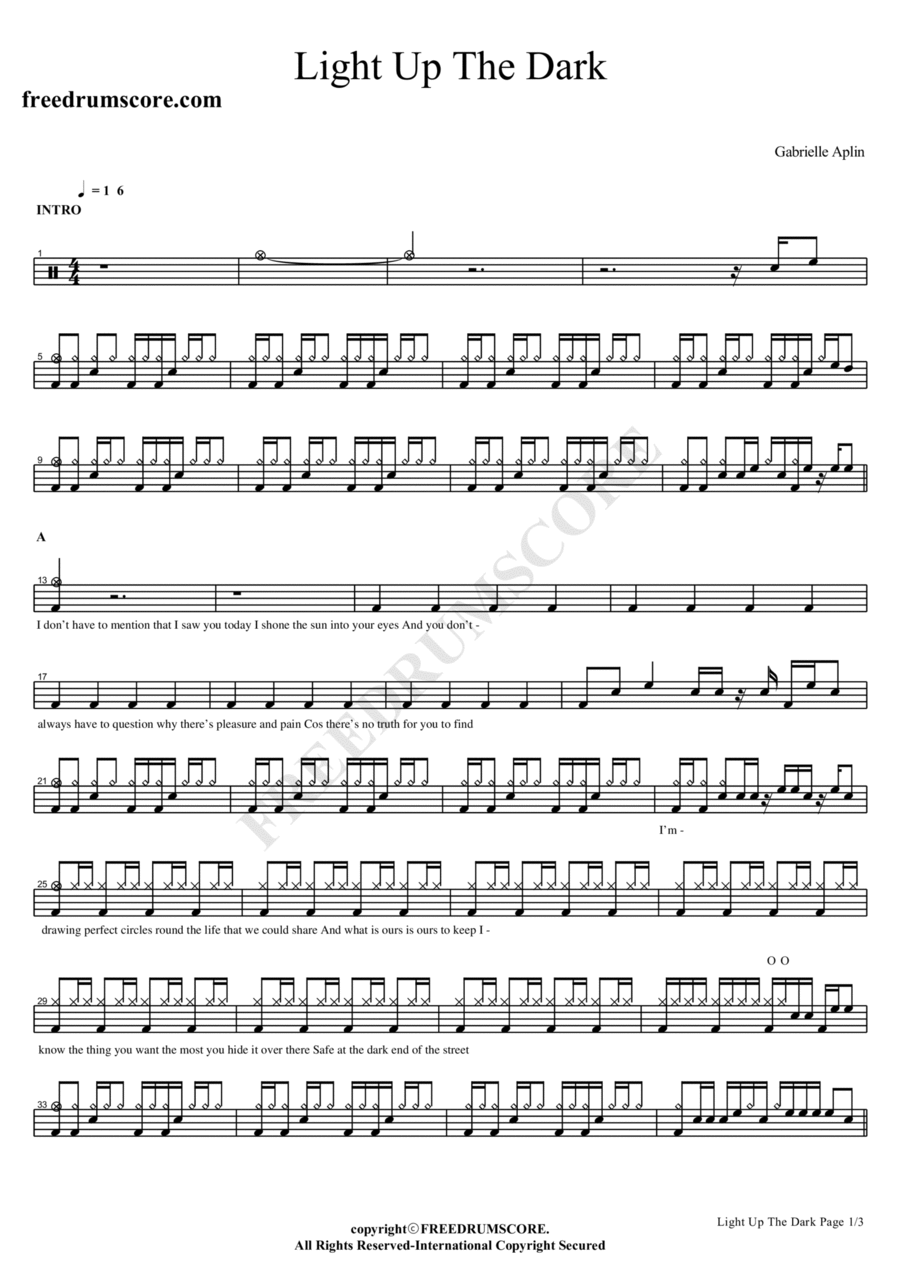 Light Up The Dark Drum Set scores gallery preview page 1