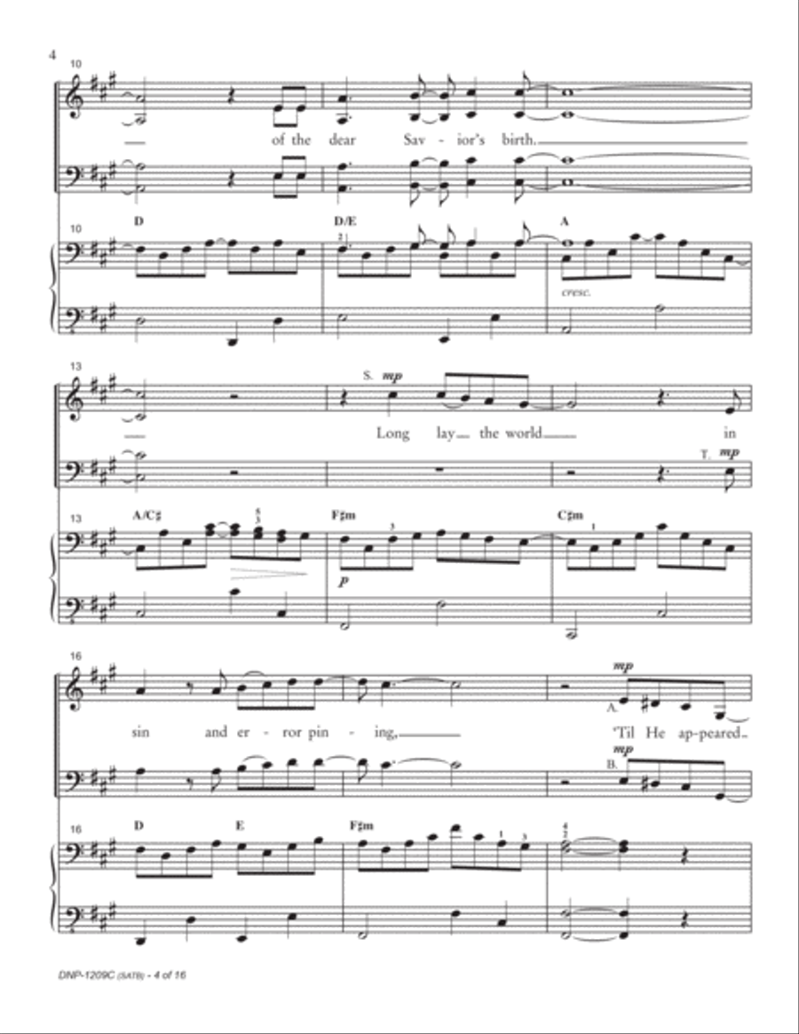 O HOLY NIGHT • for S.A.T.B. voices, accompanied 4-Part scores gallery preview page 4