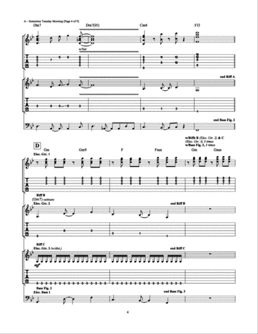 Sometime Tuesday Morning Sometime Tuesday Morning Electric Guitar scores gallery preview page 4