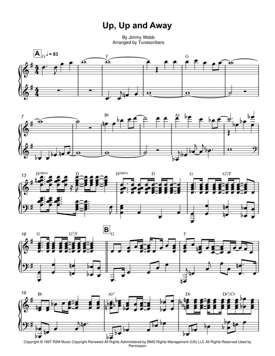 Up up and away clearance piano