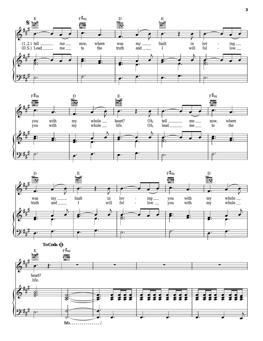 White Blank Page Piano, Vocal, Guitar scores gallery preview page 3