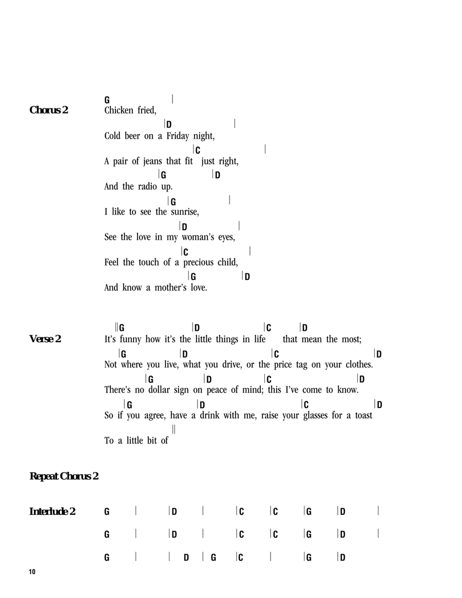 Chicken Fried Acoustic Guitar scores gallery preview page 2
