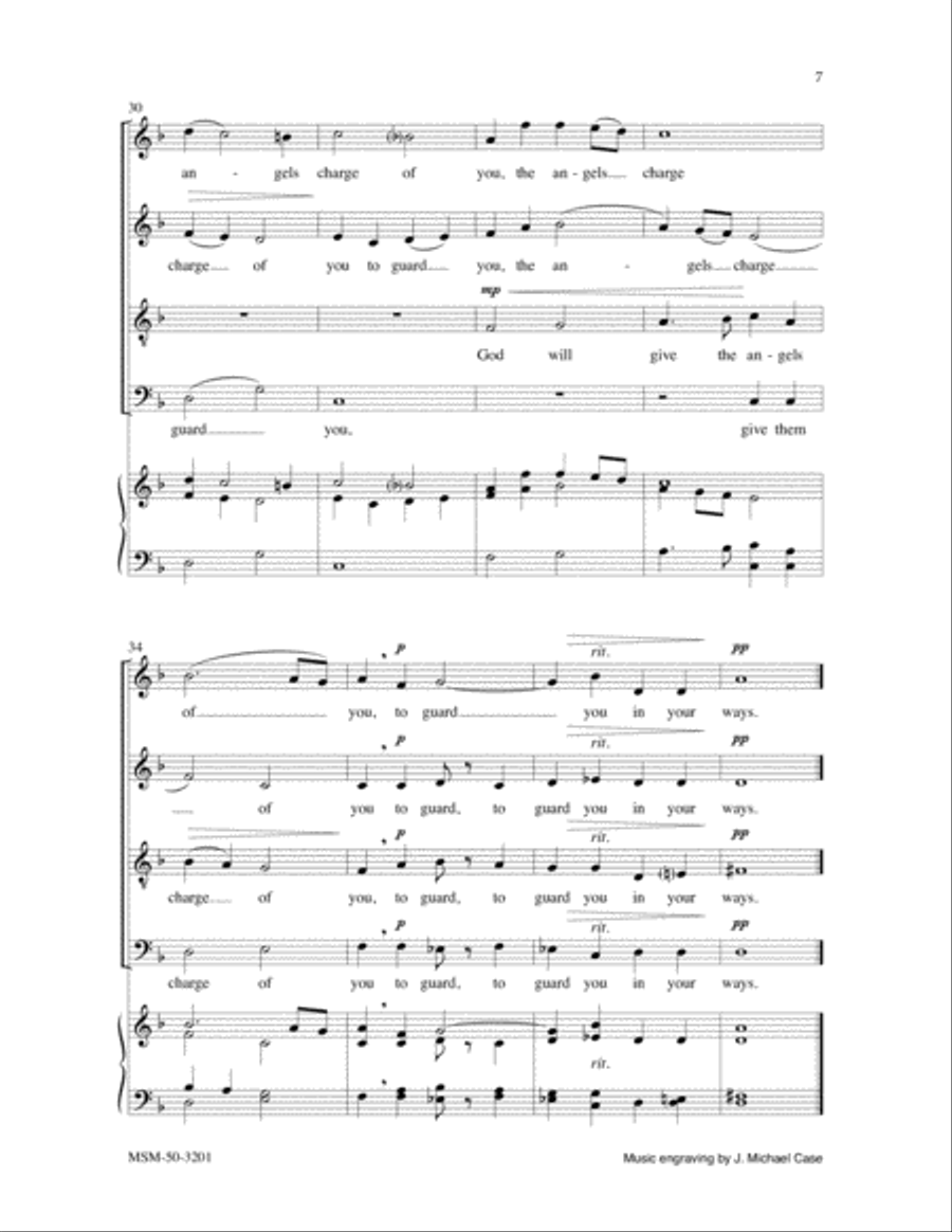 God Will Give the Angels Charge of You 4-Part scores gallery preview page 4
