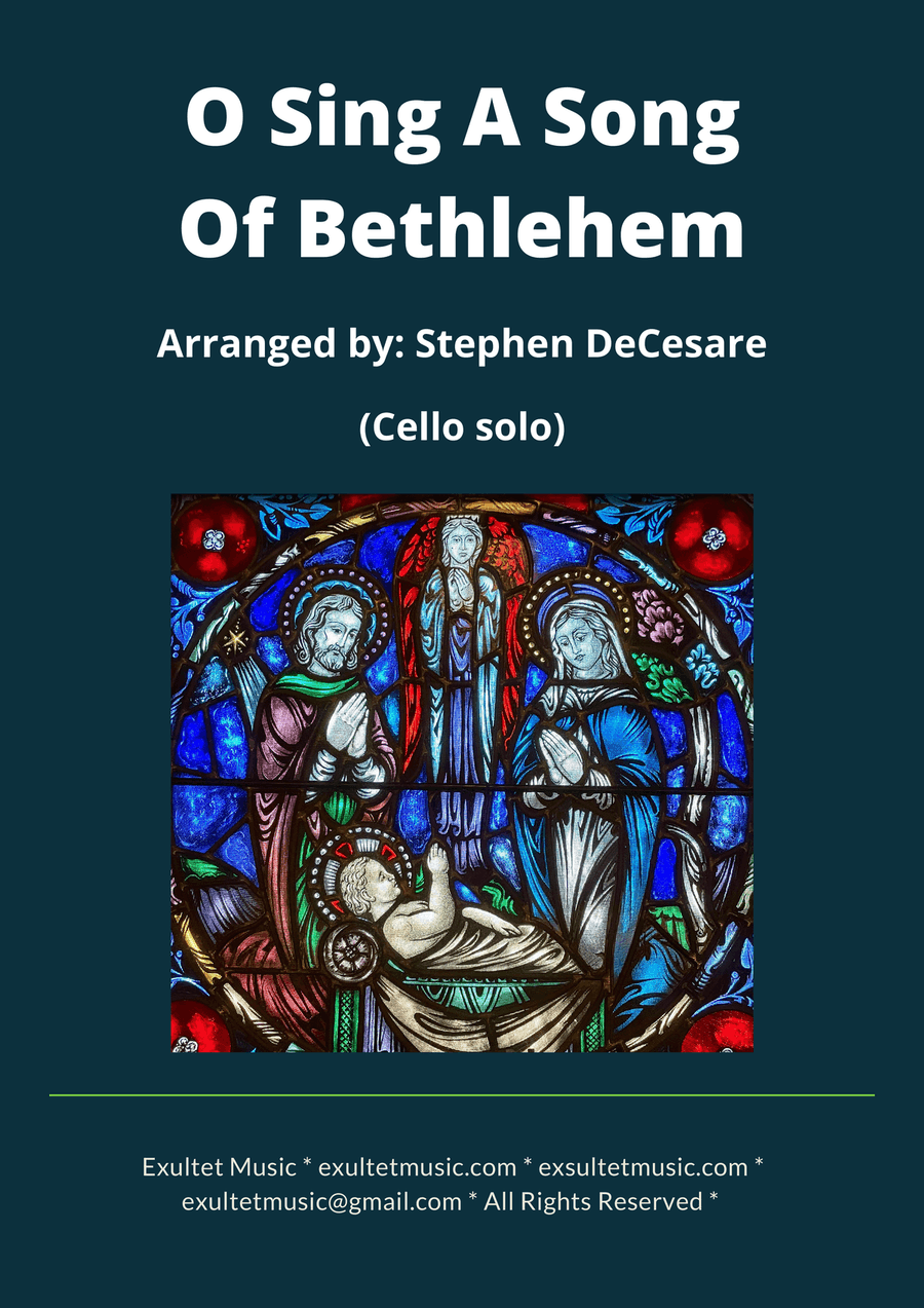 O Sing A Song Of Bethlehem (Cello solo and Piano) Piano scores gallery preview page 1