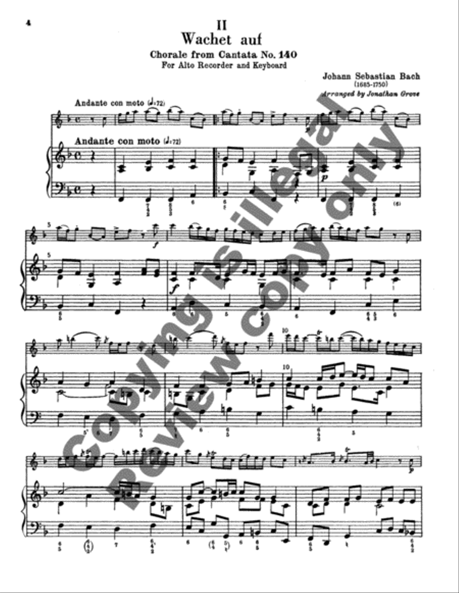 Bist du bei mir & Wachet auf Recorder scores gallery preview page 7